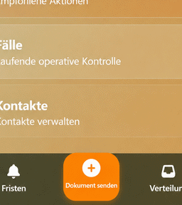 Screenshot der mobilen EntryFilter Ansicht